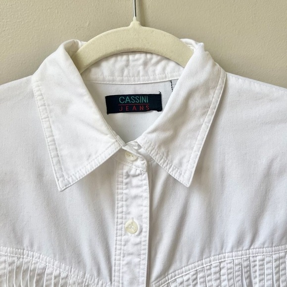 Vintage Western Fringe Shirt Women's Size M Medium White Line Dancing Country - Picture 10 of 12